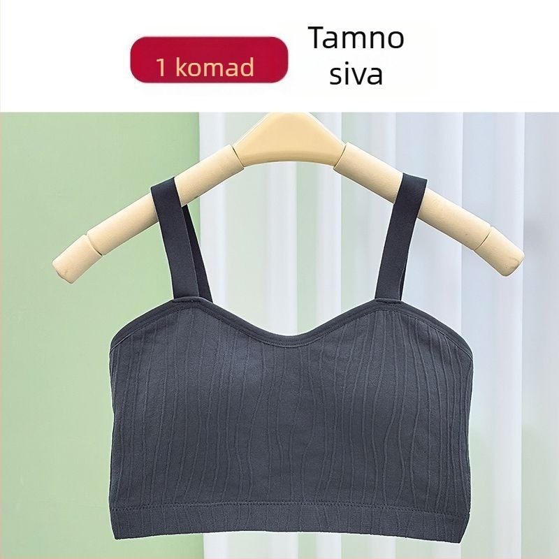 Bešivni prozračni topić-sutien, bez žice, s laskavim leđima