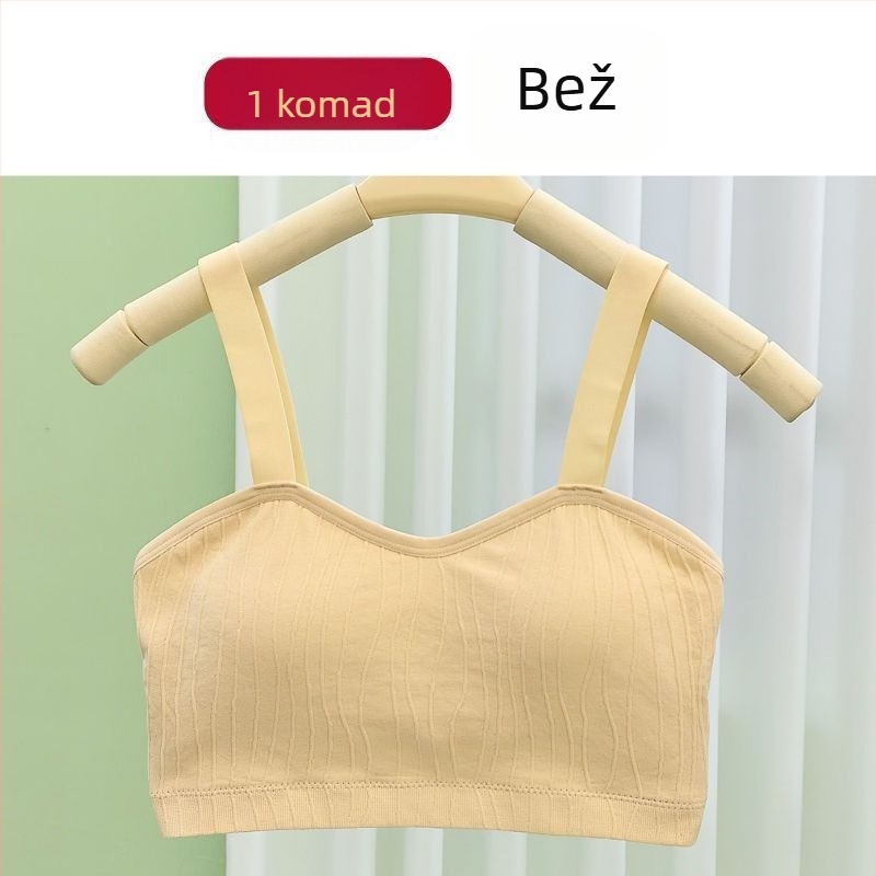 Bešivni prozračni topić-sutien, bez žice, s laskavim leđima