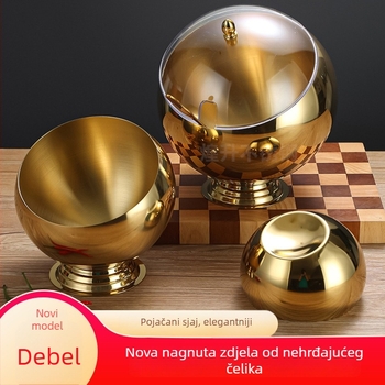 Posuda od nehrđajućeg čelika za umake za hot pot i malatang, zlatna boja, komercijalna upotreba
