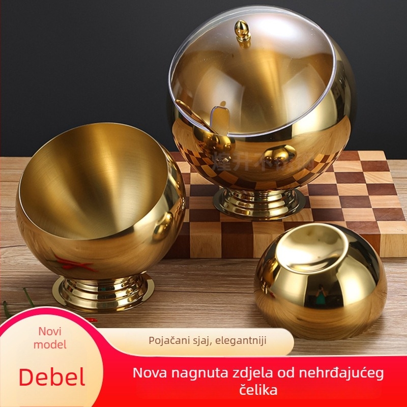 Posuda od nehrđajućeg čelika za umake za hot pot i malatang, zlatna boja, komercijalna upotreba