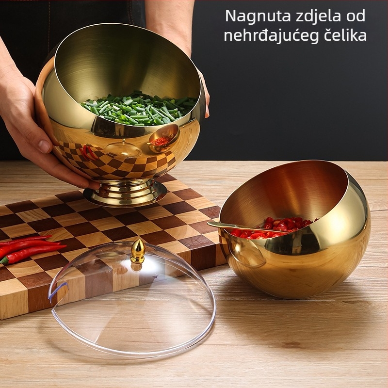 Posuda od nehrđajućeg čelika za umake za hot pot i malatang, zlatna boja, komercijalna upotreba