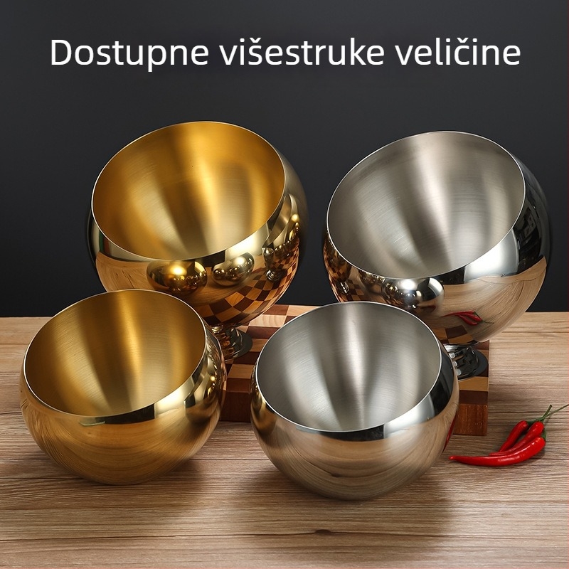 Posuda od nehrđajućeg čelika za umake za hot pot i malatang, zlatna boja, komercijalna upotreba