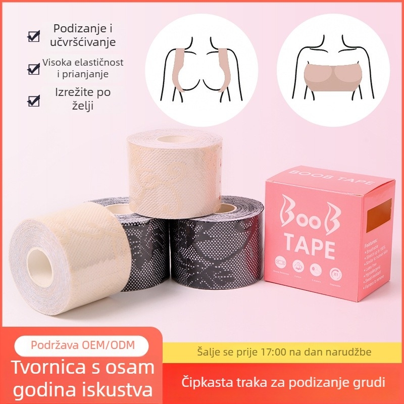 Čipkasta traka za podizanje grudi - prozračna, nevidljiva ljepljiva traka za podršku i oblikovanje dekolta