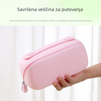 Vertikalna silikonska torbica za kozmetiku s pregradama, prenosiva, velika kapaciteta, elegantan dojam