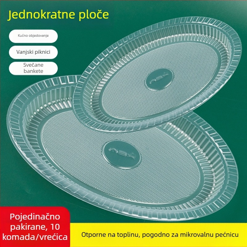 Jednokratni plastični tanjuri, kvaliteta hrane, za kućnu upotrebu i piknik, prozirni tanjuri za voće