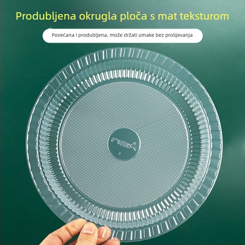 Jednokratni plastični tanjuri, kvaliteta hrane, za kućnu upotrebu i piknik, prozirni tanjuri za voće