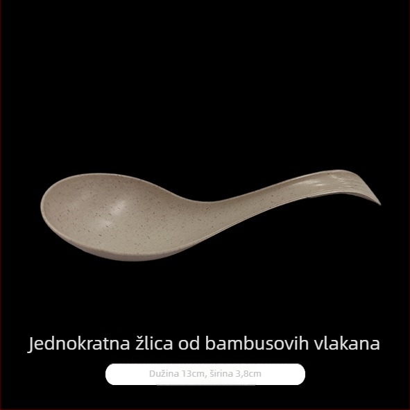 Jednokratni set posuđa od vlakana bambusa, četverodijelni set, visoke kvalitete, biološki razgradivo, za hranu