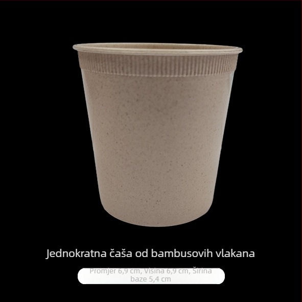 Jednokratni set posuđa od vlakana bambusa, četverodijelni set, visoke kvalitete, biološki razgradivo, za hranu