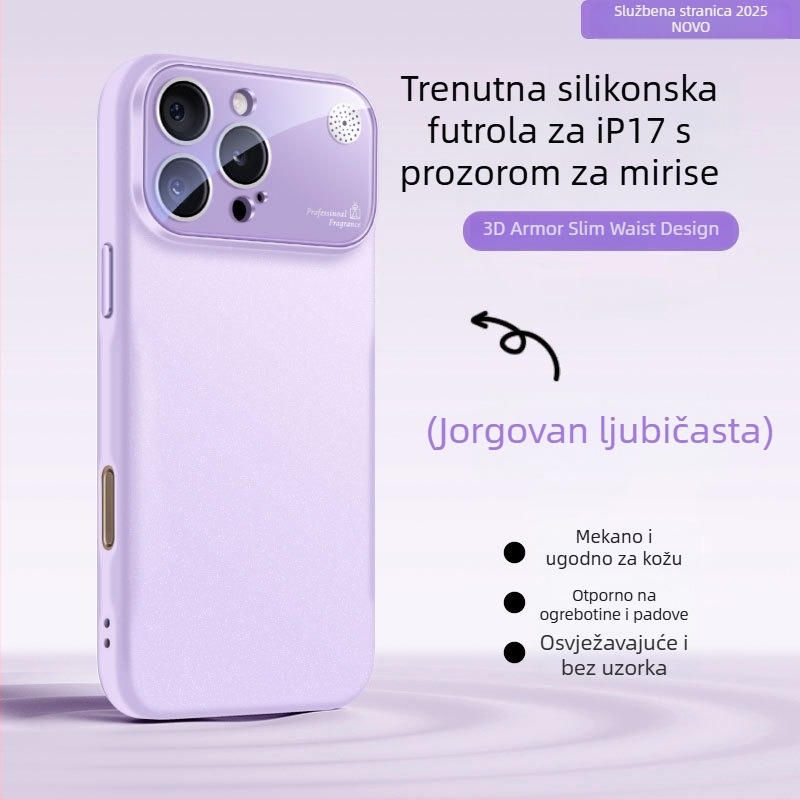 Kućište od tekućeg silikona za iPhone s velikim prozorom, zaštita od padova, otisci prstiju otporni, dizajn aromaterapije