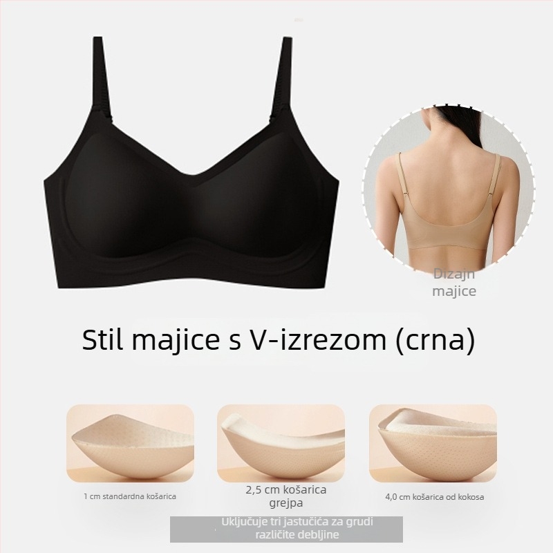 Bezšivni grudnjak s nevidljivim leđima, push-up učinak, vizualno povećava male grudi, sprječava opuštanje