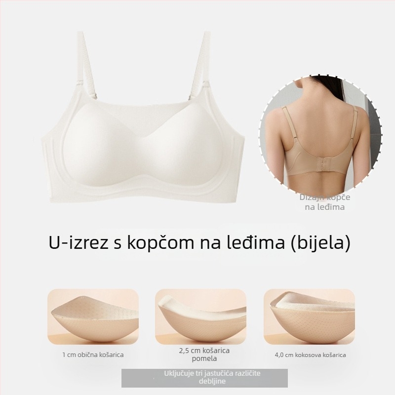 Bezšivni grudnjak s nevidljivim leđima, push-up učinak, vizualno povećava male grudi, sprječava opuštanje