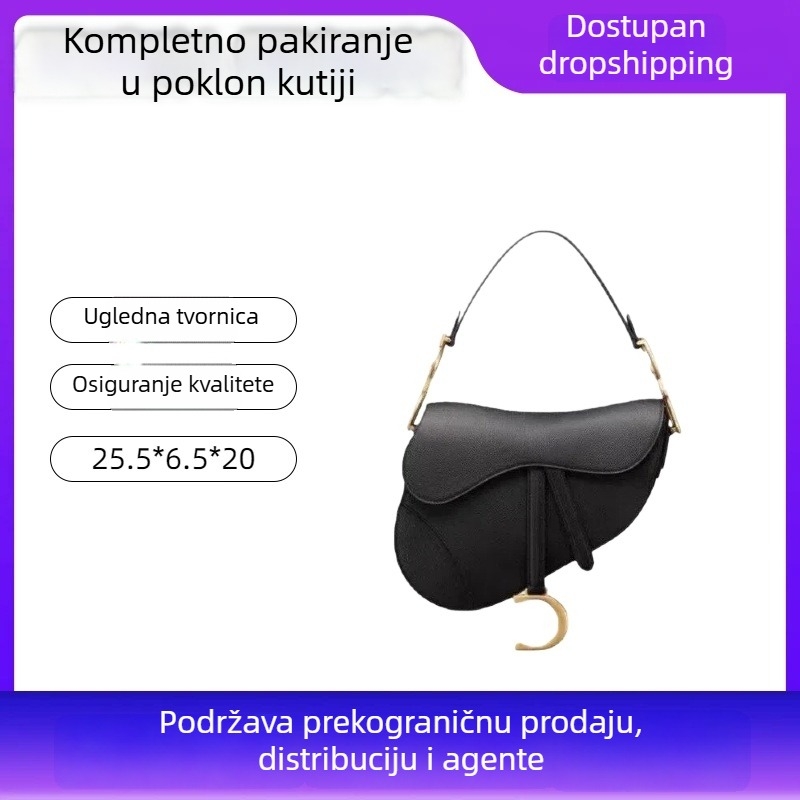 Nova visokokvalitetna sedlovita torba za žene — moderna klasična torbica preko ramena, retro crossbody