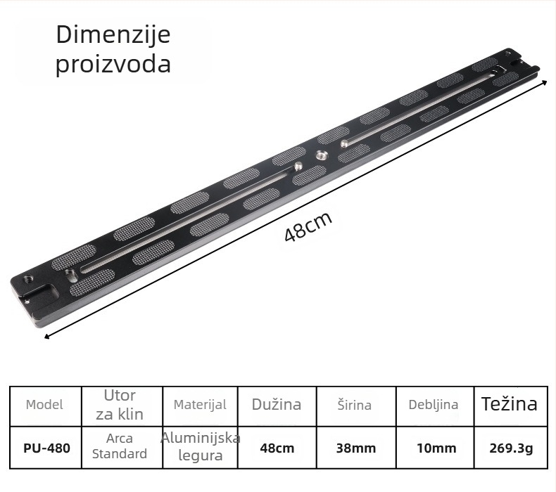 Univerzalna aluminijska pločica za brzo otpuštanje, 38 mm nosač gimbala – kompatibilna s kamerama bez ogledala i DSLR