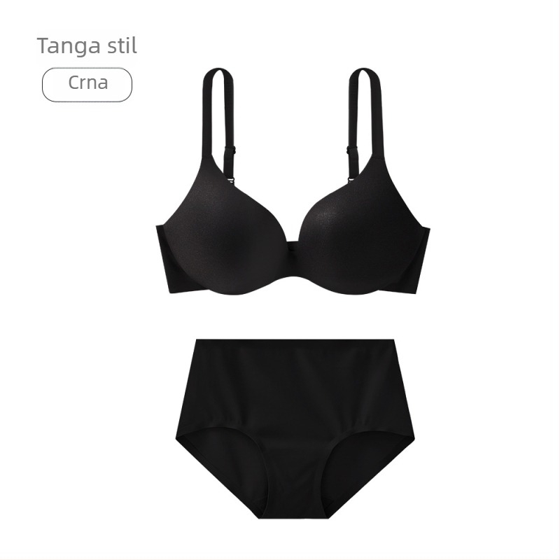 Push-up grudnjak i gaćice za mali bust, lagan i bezšavni set donjeg rublja, japanski stil minimalistički grudnjak i gaćice za žene