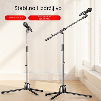 Profesionalni tripod za mobilni telefon za livestream, s podesivom visinom i podnim nosačem za mikrofon