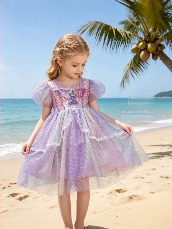 Dječja ljetna haljina princeza sa tiulom za cosplay i nastupe (uzrast 3–8 godina)