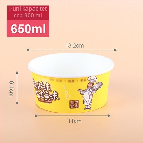 Jednokratna kružna papirnasta zdjela s poklopcem za vruće i kiselo rezance, juhu i vermicellu; pogodna za pakiranje dostave.