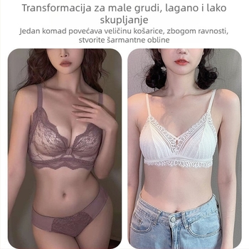 Seksi čipkano donje rublje za male grudi, push-up, bez žice, podesive naramenice, jesen-zima novi model