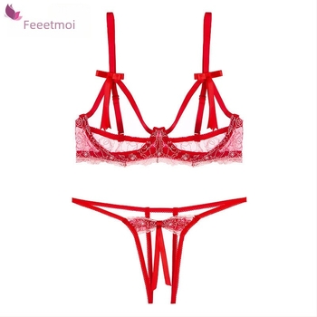 Seksi komplet grudnjaka s čeličnom potporom i resicama za bradavice