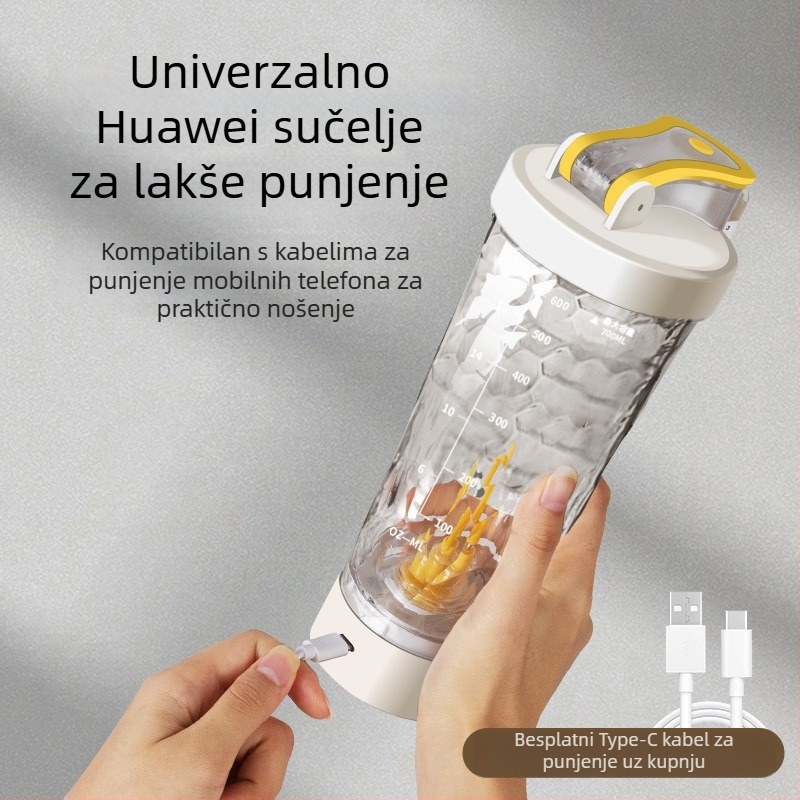 Električna šejker boca velikog kapaciteta, višefunkcionalna za kavu i mliječni šejk, pokretanje jednim pritiskom