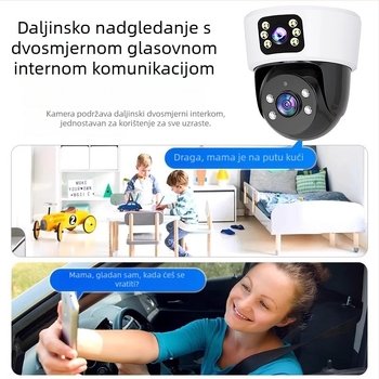 HD bežična unutarnja IP kamera s 360° noćnim vidom, 3MP/5MP, ABS kućište