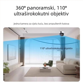 HD bežična unutarnja IP kamera s 360° noćnim vidom, 3MP/5MP, ABS kućište