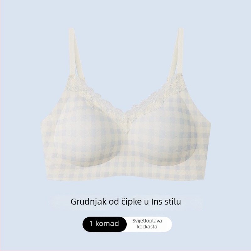 Čipkasti grudnjak s floralnim uzorkom, bez žice, prozračan, push-up efekt za manje grudi, podesive naramenice