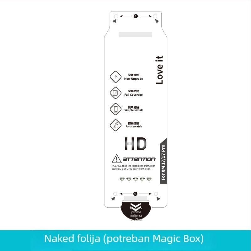 Hydrogel zaštitni film za zaslon Xiaomi 17 Pro – zakrivljen zaslon, prednja folija, HD, mikrokristalni film