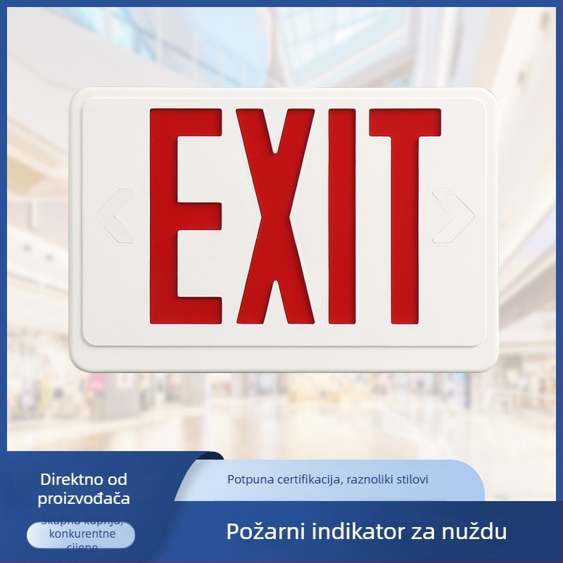 LED svjetlo za izlaz u nuždi s evakuacijskim indikatorom za hodnike i tunele