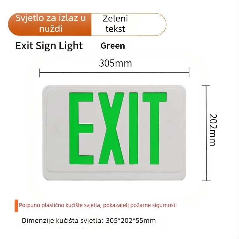 LED svjetlo za izlaz u nuždi s evakuacijskim indikatorom za hodnike i tunele