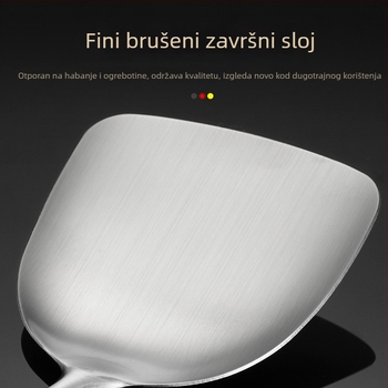 Set kuhinjskih alata od 304 nehrđajućeg čelika: spatula, jušna žlica, žlica s rupicama i skimmer za neprijanjajuće tavice