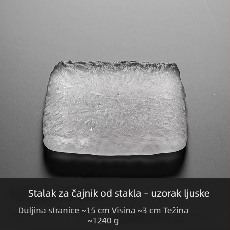Držač za čajnik od stakla u japanskom stilu, debeli podmetač za čajnik, Zen dodaci za čajni set, matirani stakleni tac