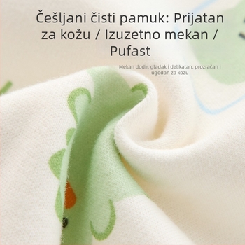 Beba pamukasti komplet s dugim rukavima – gornji dio i hlače s karikaturnim printom, proljeće i jesen