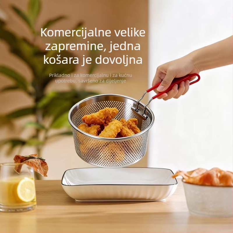 304 nehrđajući čelik – mrežasti cjedilo za kuhanje tjestenine, filtar za blanširanje i prženje, Yukihira lonac