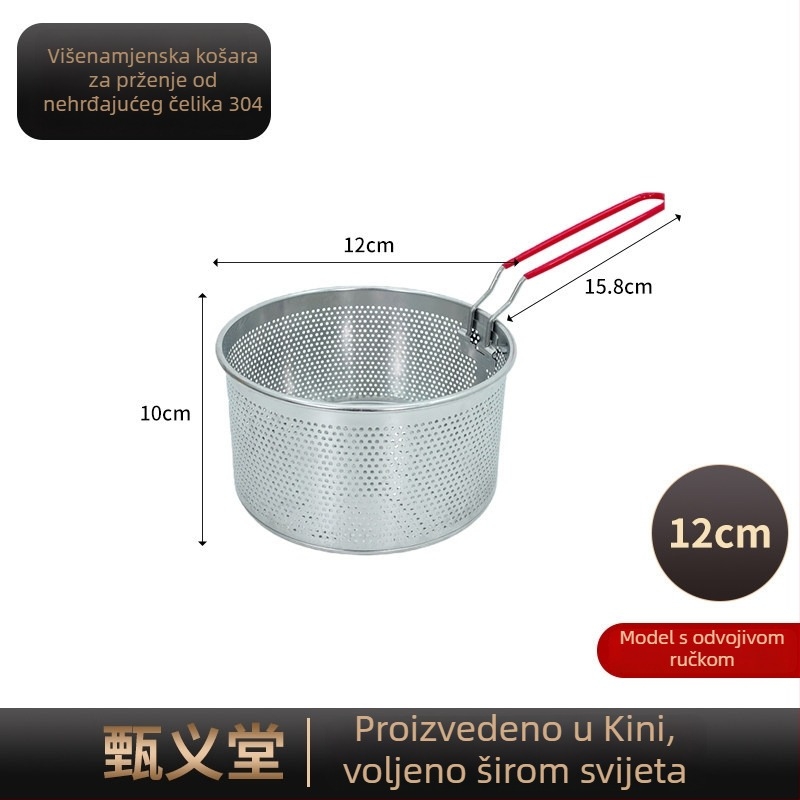 304 nehrđajući čelik – mrežasti cjedilo za kuhanje tjestenine, filtar za blanširanje i prženje, Yukihira lonac