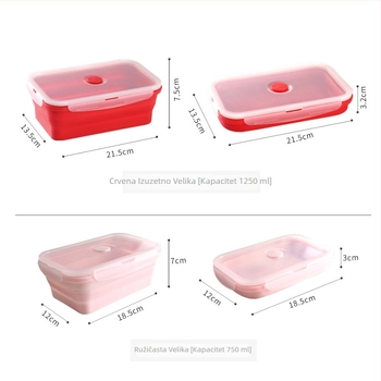 Silikonska kutija za obrok s poklopcem, sklopiva Bento kutija za kampiranje i putovanja, kvadratnog oblika, 800–1000 ml, mikrovalna kompatibilna, uključuje vilicu i žlicu, jednostavan moderni dizajn