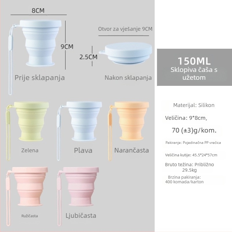 Silikonska kutija za obrok s poklopcem, sklopiva Bento kutija za kampiranje i putovanja, kvadratnog oblika, 800–1000 ml, mikrovalna kompatibilna, uključuje vilicu i žlicu, jednostavan moderni dizajn