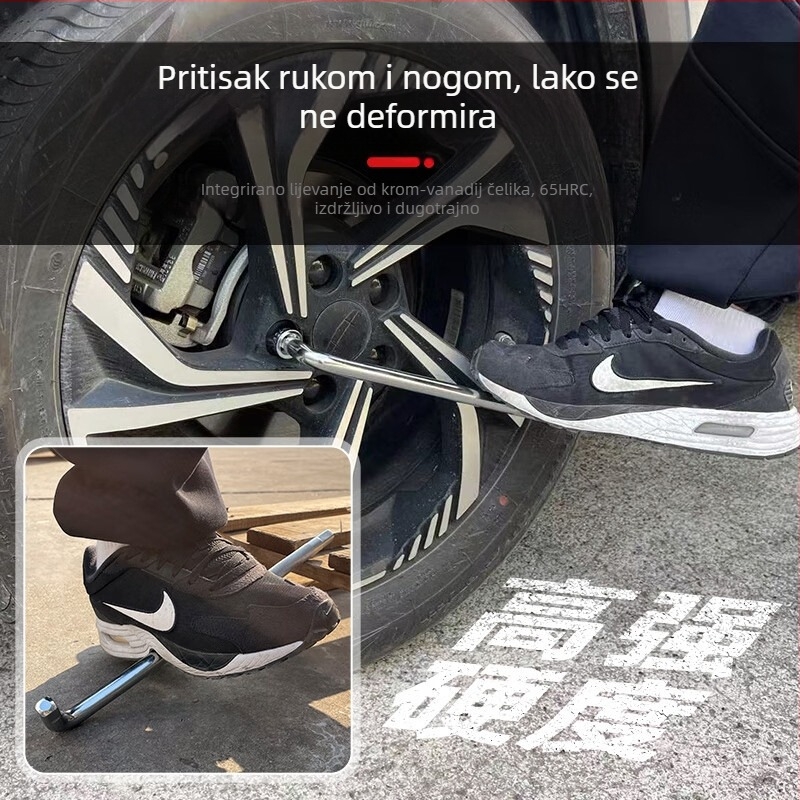 Prošireni spojni štap za 1/2-inčni ključ, krom-vanadijsko čelika, zakrivljene i ravne šipke, kratki nastavak