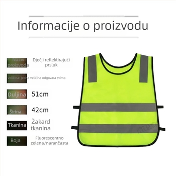 Dječja reflektirajuća vesta za aktivnosti na otvorenom, prozračna fluorescencijska sigurnosna odjeća s otiskom