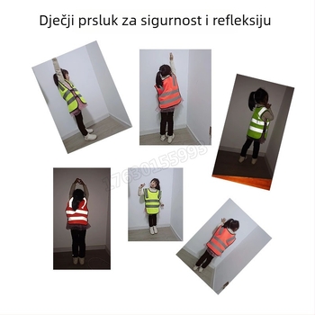 Dječja reflektirajuća vesta za aktivnosti na otvorenom, prozračna fluorescencijska sigurnosna odjeća s otiskom