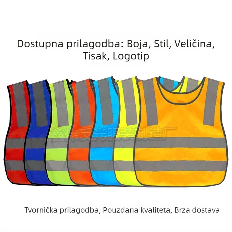 Dječja reflektirajuća vesta za aktivnosti na otvorenom, prozračna fluorescencijska sigurnosna odjeća s otiskom