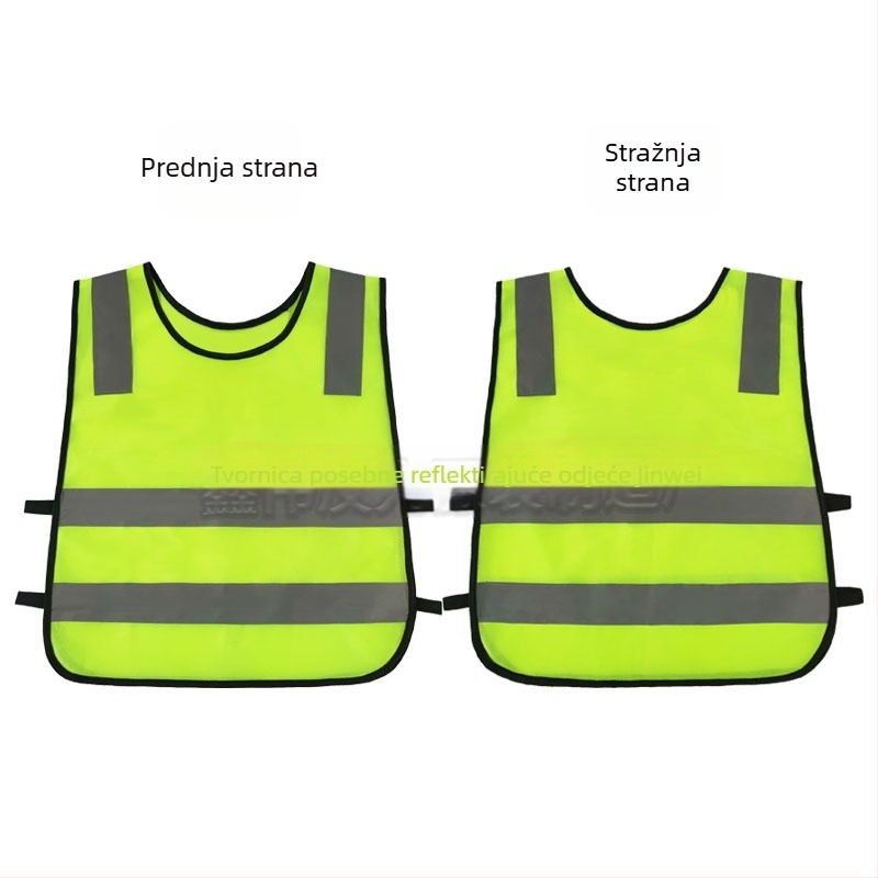 Dječja reflektirajuća vesta za aktivnosti na otvorenom, prozračna fluorescencijska sigurnosna odjeća s otiskom