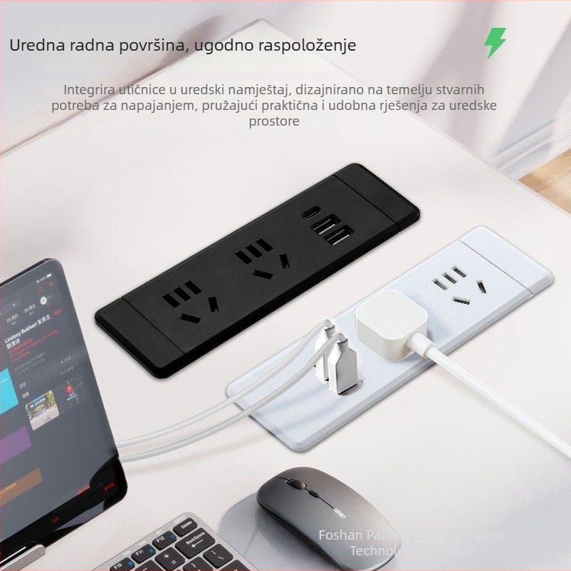 Parika Ugrađeni stolni razvodnik s USB punjenjem – Višefunkcionalni produžni blok