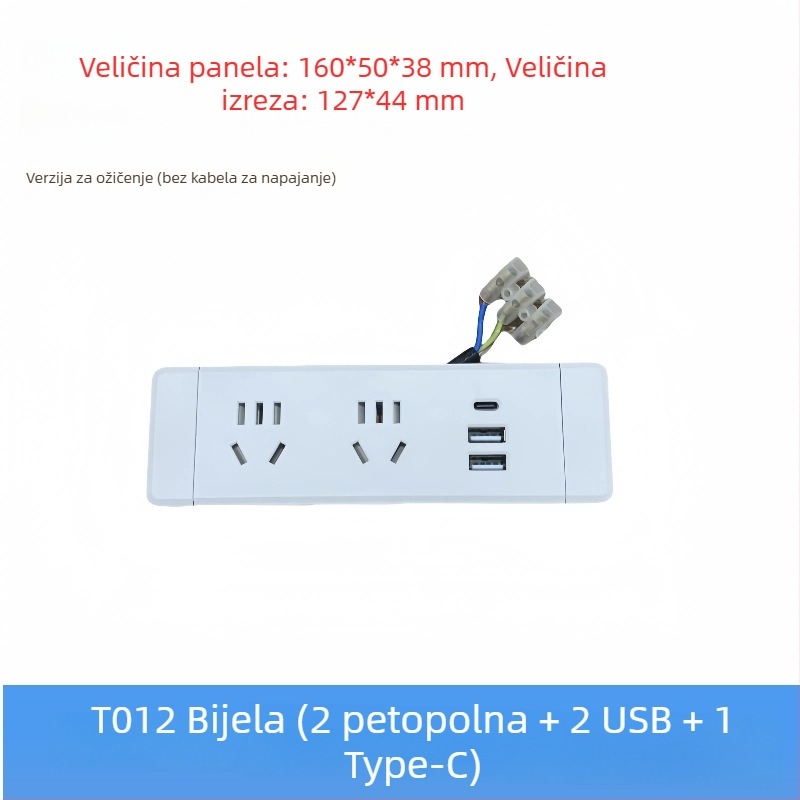 Parika Ugrađeni stolni razvodnik s USB punjenjem – Višefunkcionalni produžni blok