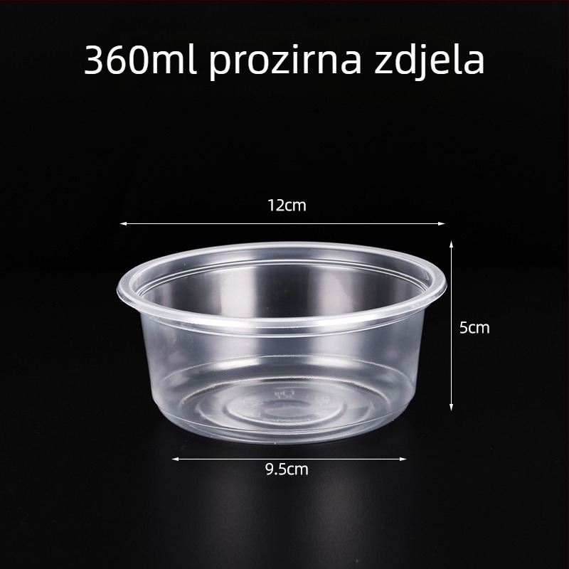 Jednokratni set posudica i štapića za jelo od plastike, okrugla kutija za hranu sa poklopcem, za vjenčanja