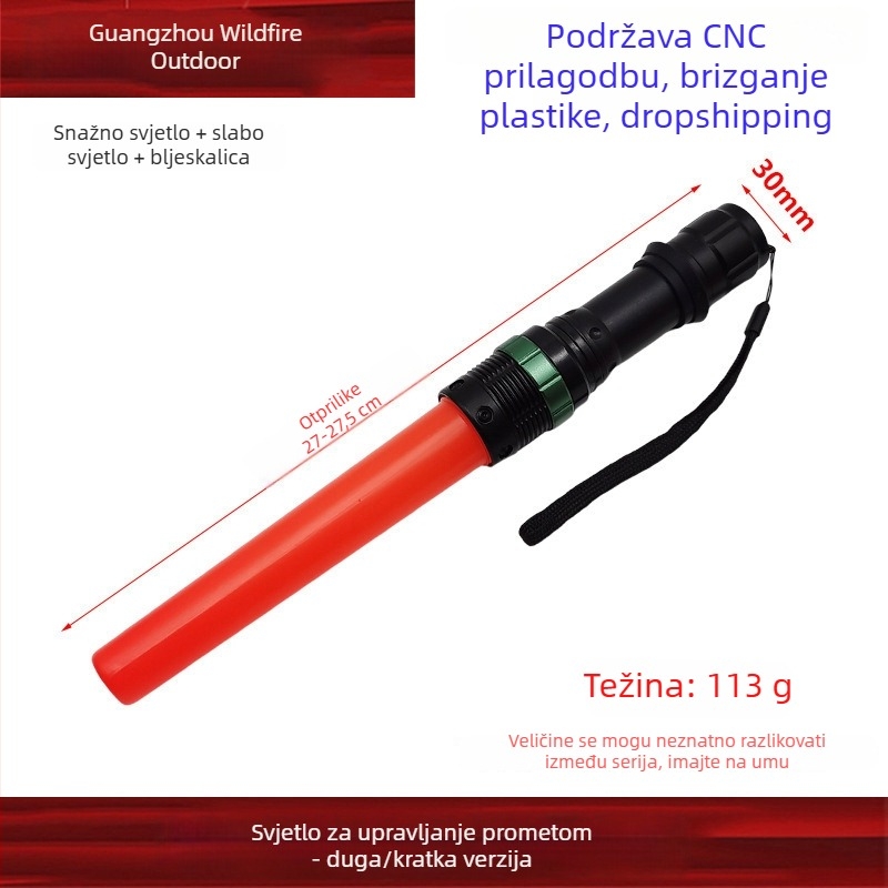 Visokointenzivna LED lampica s dugim dometom, LED štap za signaliziranje i upravljanje prometom te spašavanje u požaru