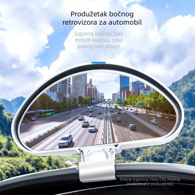 Tamno obojeni pomoćni retrovizor za automobile s visokim vidnim poljem, malo kružno konveksno zrcalo širokog kuta za mrtve kutove i vožnju unatrag