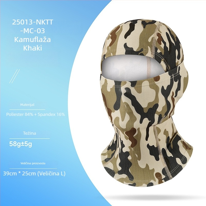 Jesensko-zimska maska za vožnju biciklom s bambus jacquardom, brzo suši, zaštita vrata od vjetra, jednobojna, unisex, unutarnja navlaka kacige