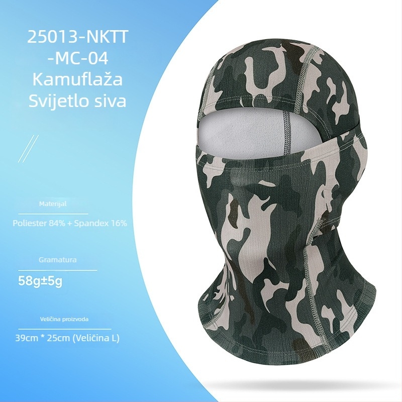 Jesensko-zimska maska za vožnju biciklom s bambus jacquardom, brzo suši, zaštita vrata od vjetra, jednobojna, unisex, unutarnja navlaka kacige