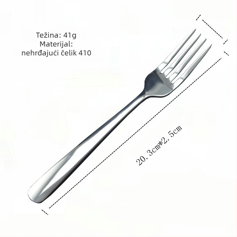 Set noža i vilice za steak od nehrđajućeg čelika, 2-dijelni set, zapadni stil, ogledno poliran završetak, hotelski stil minimalistički